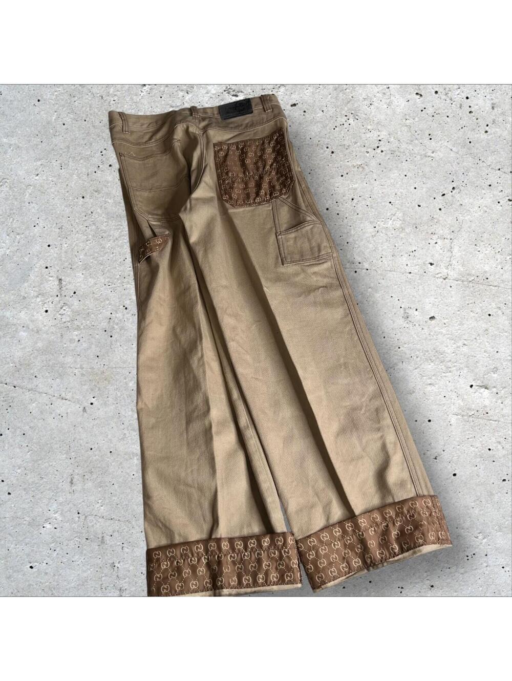 Vintage Y2K Godbody Jeans Tan Denim Skater Y2K Streetwear Grunge Size 36